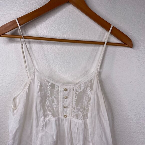 Vtg Energie Milkmaid Fairy Whimsigoth Boho Y2K Top Lace Ruffle Flowy White Sz S - Picture 5 of 10